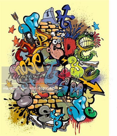 vector image of typical urban art elements