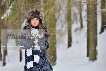 Young Beautiful Woman in winter time
