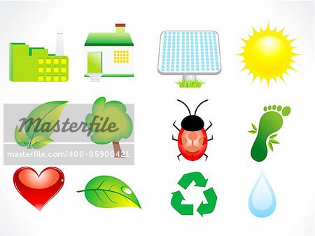 abstract eco icon set vector illustration
