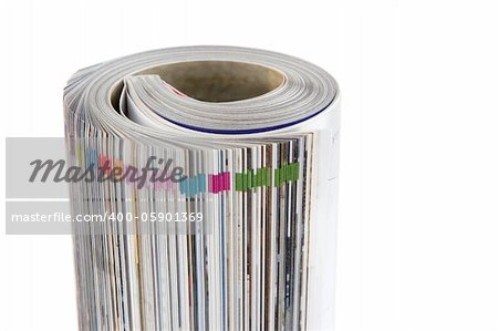 front view of magazine Roll isolated on white