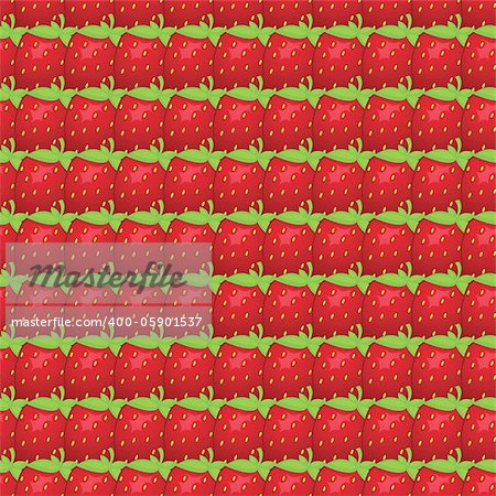 Vector seamless pattern of  many big strawberry