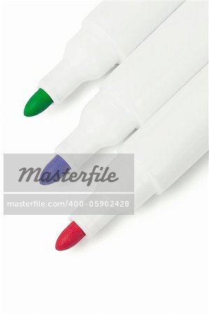 Felt Tip Marker Pens on White Background