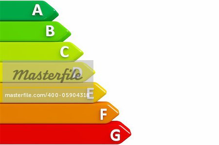 High quality 3d image of an energy chart with clipping path