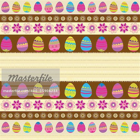 gaily colored background with Easter eggs