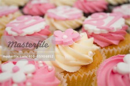 Pink and white Cupcakes for a 21st birthday