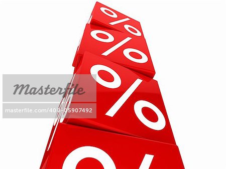 many red sale percent cubes high tower