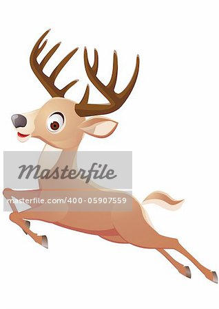 Vector Illustration Of  Deer Cartoon