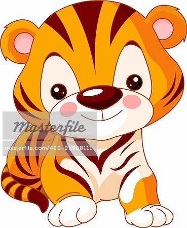 Fun zoo. Illustration of cute Tiger