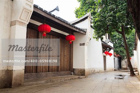 Tranqui Chinese traditional alley with buiiding of the Ming and Qing Dynasty,located at Three lanes and seven alleys,most famouse place for ancient architecture in the southeast of China,fuzhou,China.