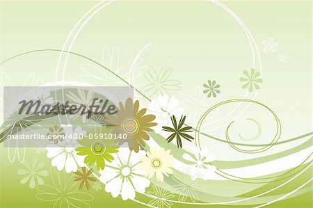 Vector illustration floral theme in green