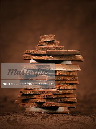 Chocolate in beautiful brown background