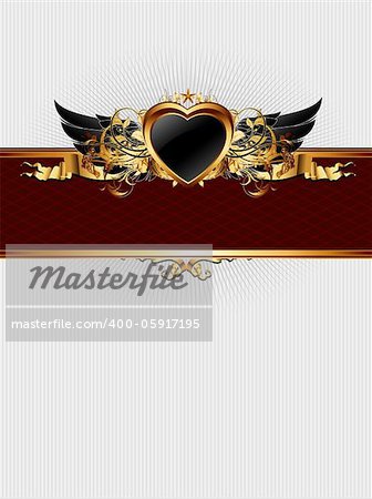 ornate frame with heart form, this illustration may be useful as designer work