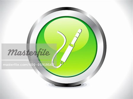 abstract glossy audio jack button vector illustration