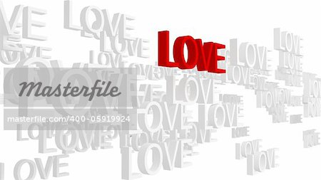 True love concept. Isolated on white background. 3d rendered.