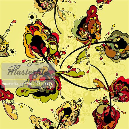 a seamless graphic background with floral ornament