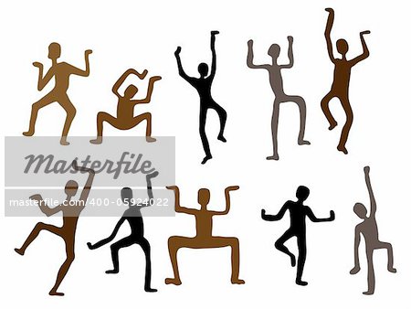 Abstract ethnic style dance. Vector  Illustration Isolated