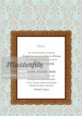 Vector Extra Ornate Frame and Pattern. Easy to edit. Perfect for invitations or announcements.