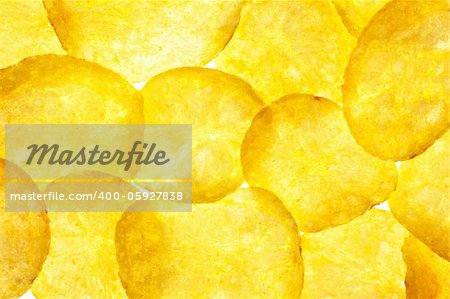Potato Chips Background / Crisps / Macro / Back-lit