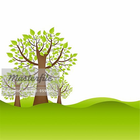 Background With Trees, Vector Illustration