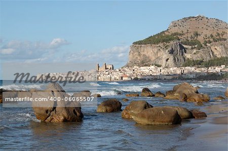 Landscape on the beach to the sea, Palermo Sicily