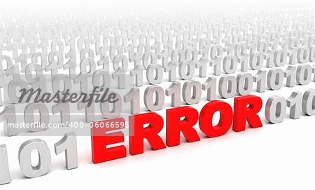 3d illustration of error in code consept