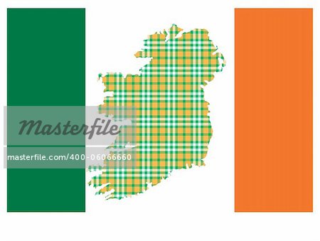 Flag of Ireland with the island image