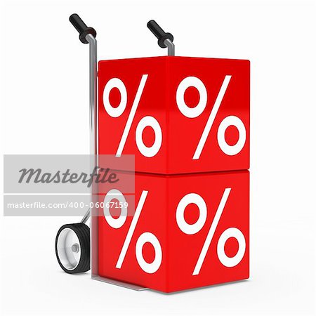 chrome hand truck with red sale cube