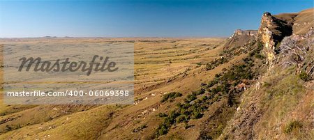 View from the Isalo mountains to savannah