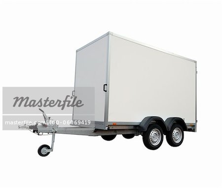 car trailer, isolated on white background