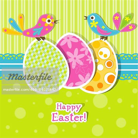 Template Easter greeting card, vector illustration