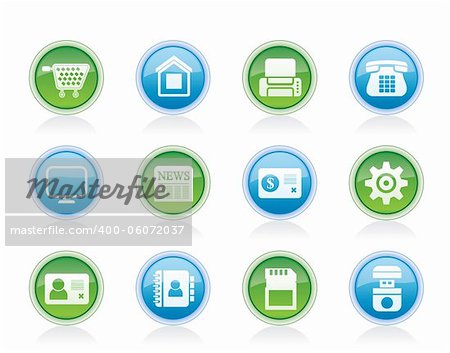 Business, office and website icons - vector icon set