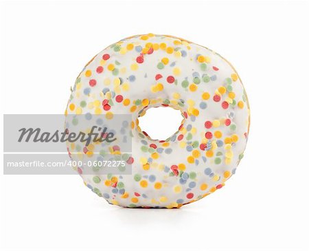 donut with colorful sprinkles isolated on a white background
