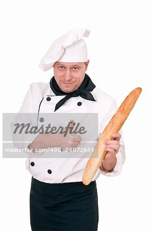 chef showing okay isolated on white background