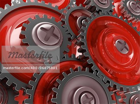 abstract 3d illustration of gear wheels background