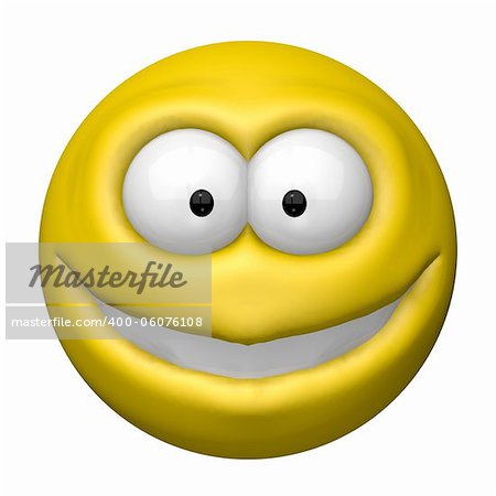 happy cartoon smiley - 3d illustration