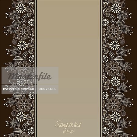 brown background with floral motif