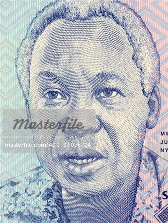 Julius Nyerere (1922-1999) on 1000 Shilingi 2010 Banknote from Tanzania. First President of Tanzania during 1961-1985.
