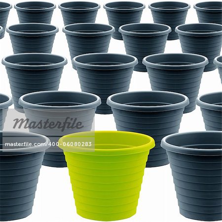 plastic garden pot isolated on white background,