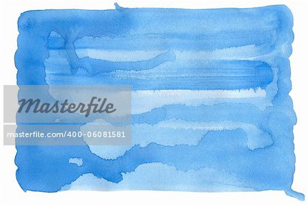 Abstract hand drawn watercolor background isolated on white