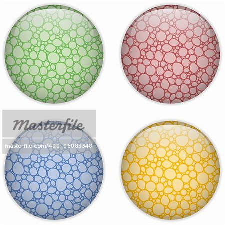 Vector - Glass Circle Button Colorful Bubbles