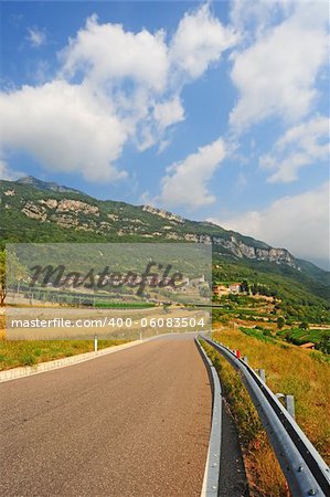 Asphalt Road in the Italian Alps