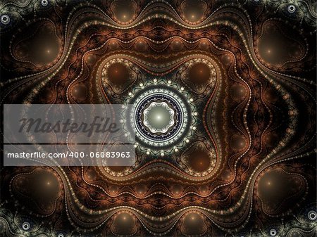 Abstract color image on a black background. Curves and ornaments futuristic design.