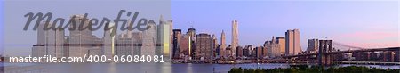 Wide angle panorama of new york city