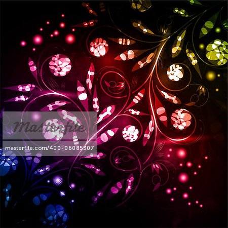 floral background, neon abstract