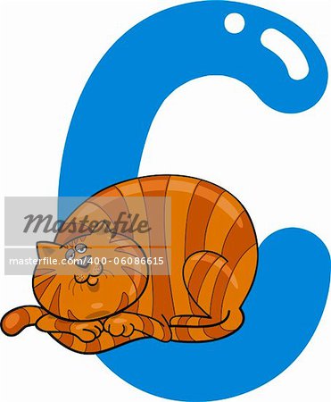 cartoon illustration of C letter for cat