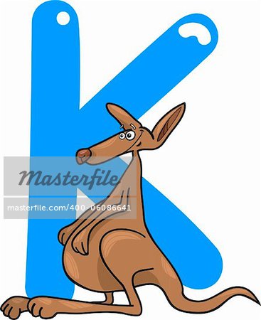 cartoon illustration of K letter for kangaroo cartoon illustration of K letter for kangaroo
