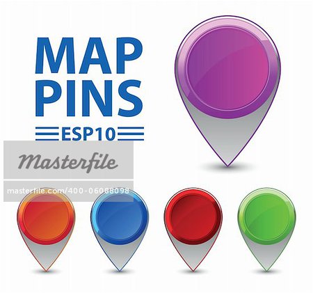 Vector Pointers - map pins illustration