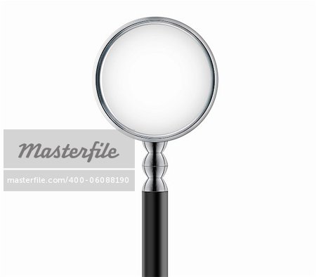 Magnifying glass isolated on white.