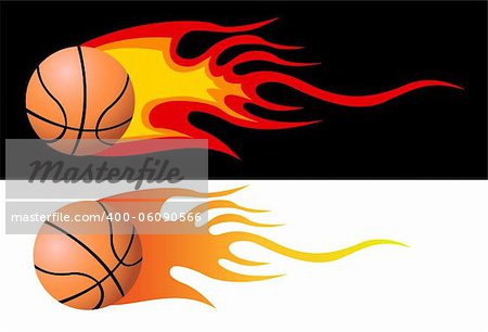Vector Flaming Basketball