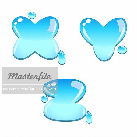 A set of water bead font type, letter X to Z A set of water bead font type, letter X to Z